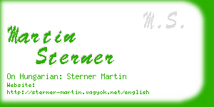 martin sterner business card